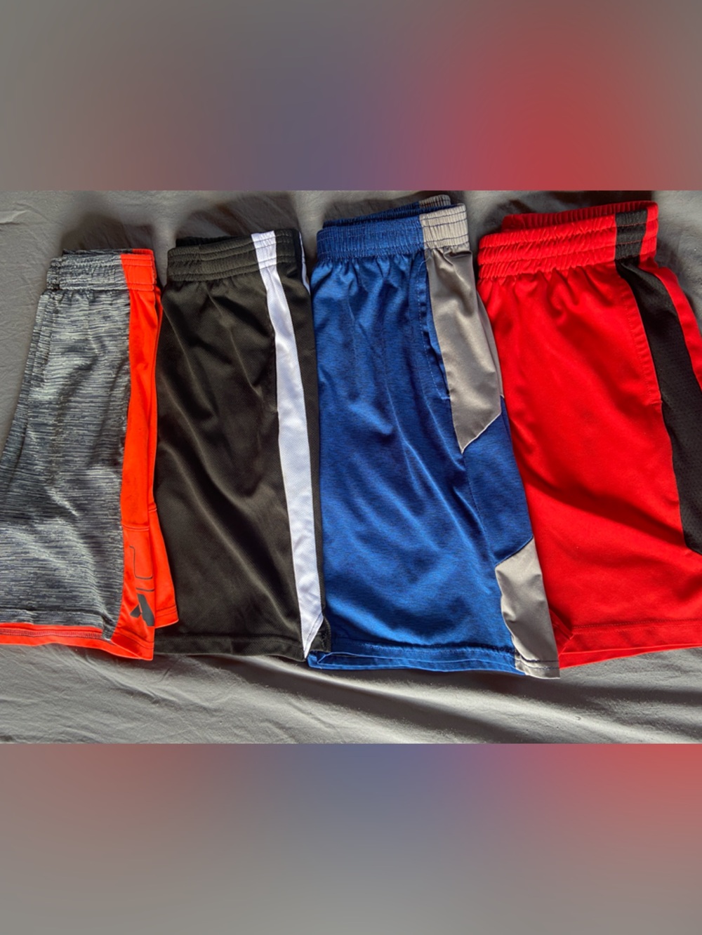 Under Armour Kids Athletic Shorts - Gray/Orange, Black/White, Blue, Red
